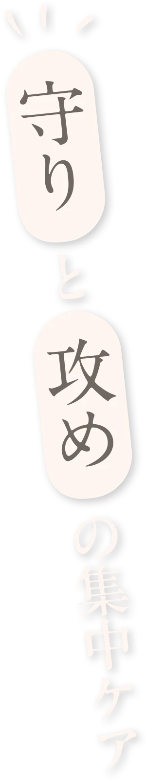 守りと攻めの集中ケア