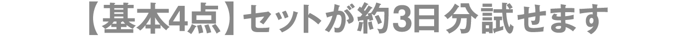 【基本4点】セットが約3日分試せます